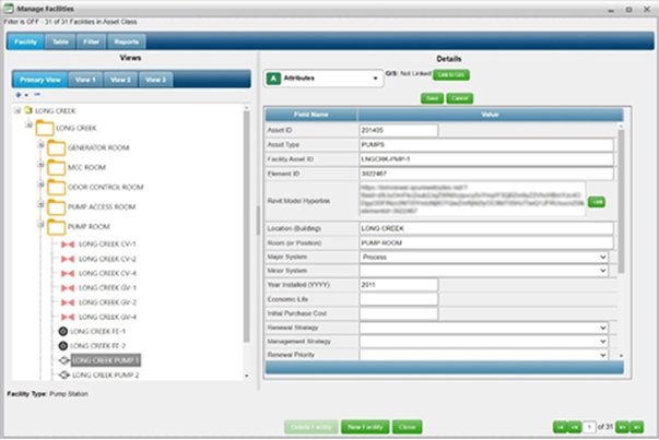 VUEWorks Facility Module highlighting a single asset with attribute information