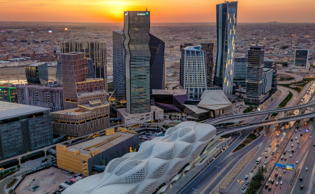 aerial photo of a Riyadh Metro station