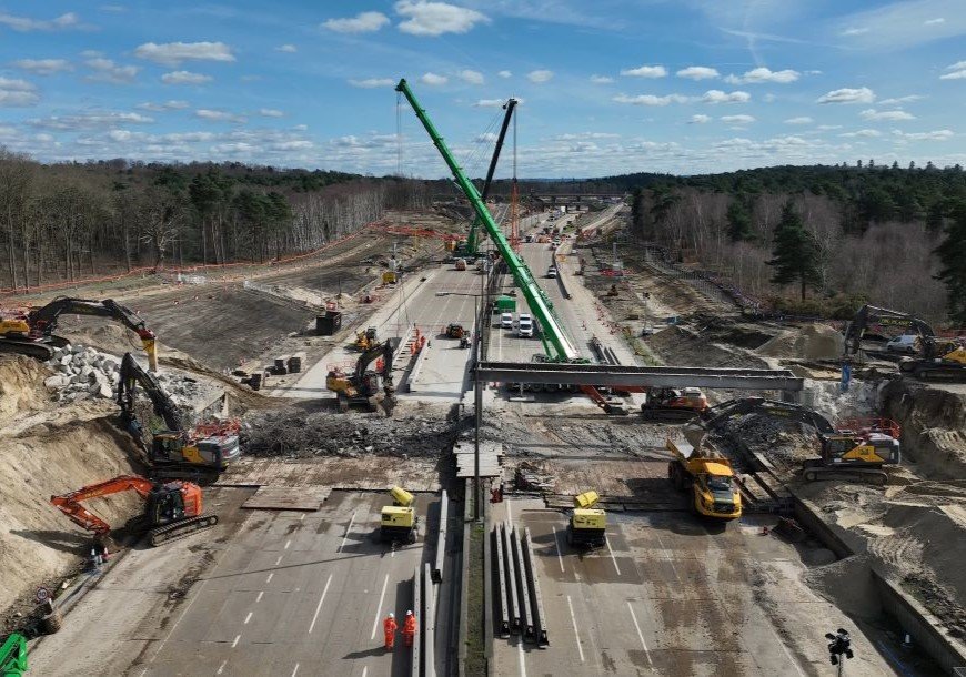 Construction on the M25 motorway