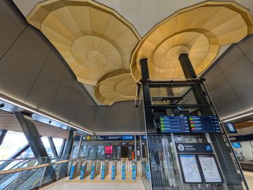 Ceiling art at station