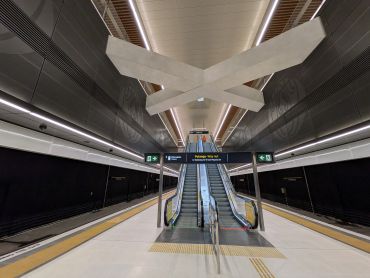 Escalators on platform