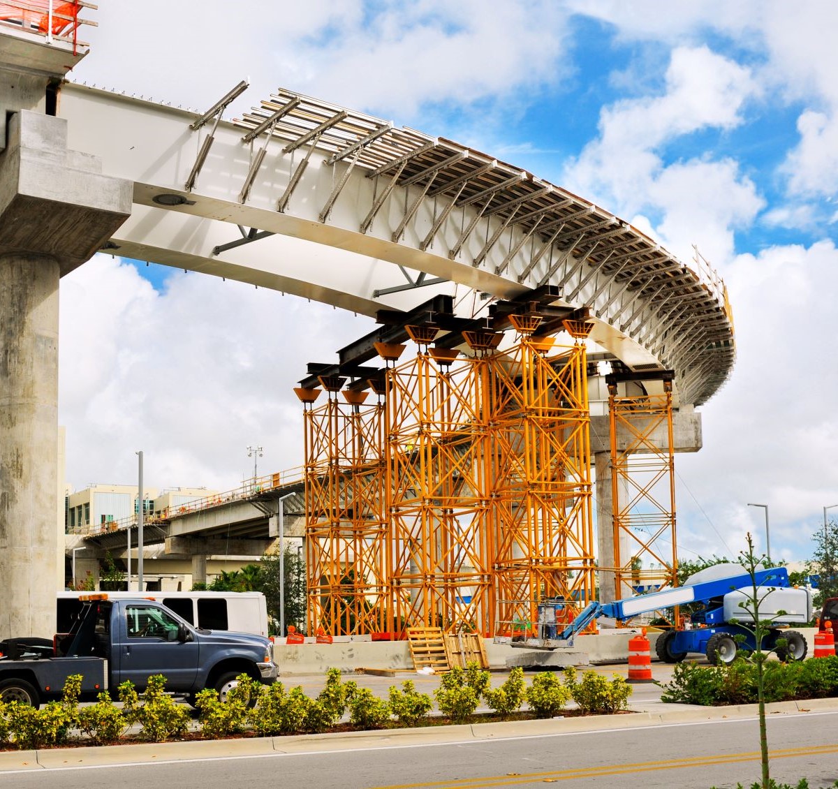A road bridge under construction